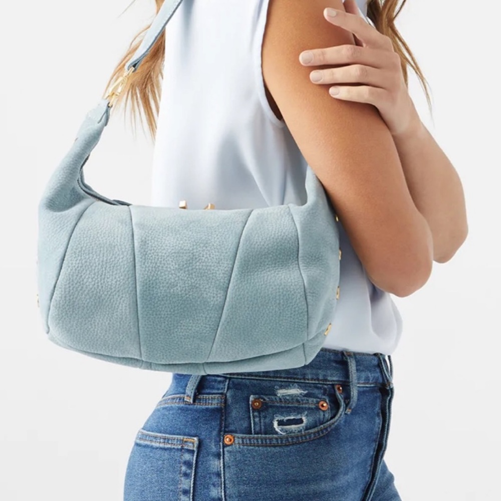 Hammitt Light Blue Suede Crossbody Bag - Picture 1 of 16